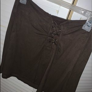 Brown tie skirt